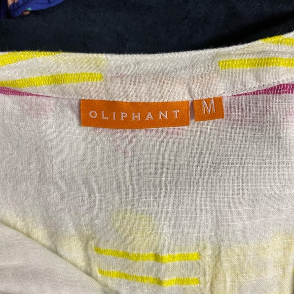 Oliphant White with Colorful Embroidery V-Neck Dress - Size M - Picture 10 of 11